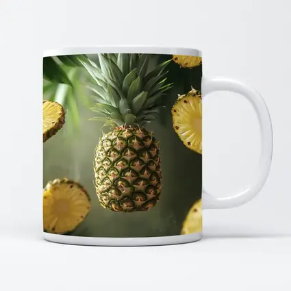 Floating Pineapple Slices Tropical Palm Leaves