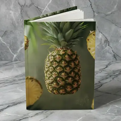 Floating Pineapple Slices Tropical Palm Leaves