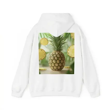 Fresh Pineapple Slices Floating Tropical Green Background