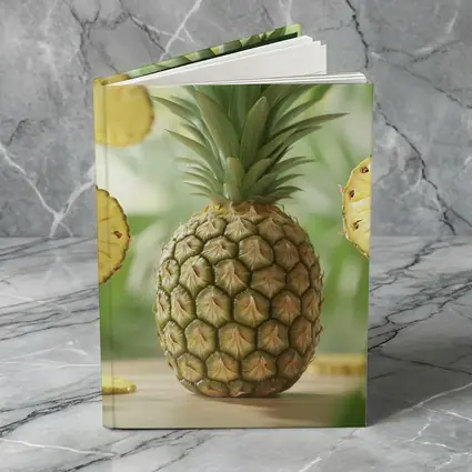 Fresh Pineapple Slices Floating Tropical Green Background