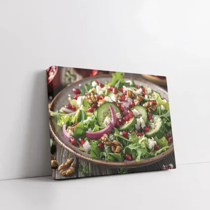 Pomegranate Walnut Feta Green Salad Bowl