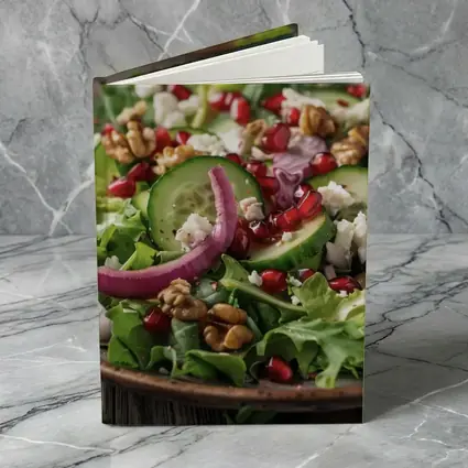 Pomegranate Walnut Feta Green Salad Bowl