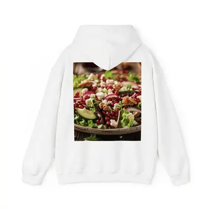 Pomegranate Feta Walnut Salad Wooden Table