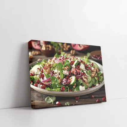 Pomegranate Walnut Feta Green Salad Plate