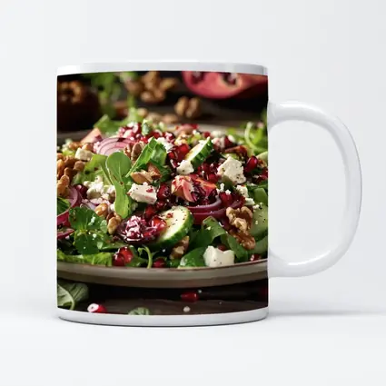 Pomegranate Walnut Feta Green Salad Plate