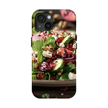 Pomegranate Walnut Feta Green Salad Plate