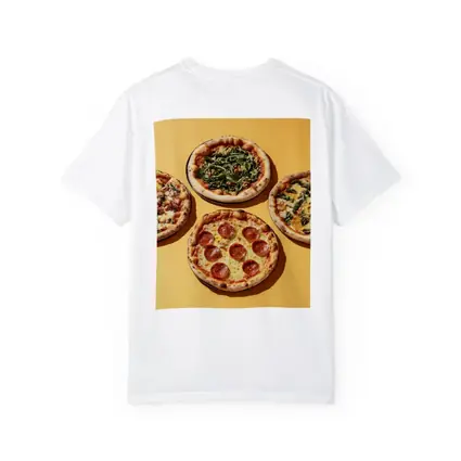 Four Neapolitan Pizzas On Yellow Background