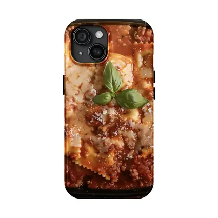 Baked Ravioli Bolognese Dish Fresh Basil