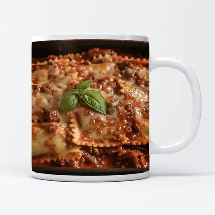 Cheesy Ravioli Bolognese Sauce Rustic Dish