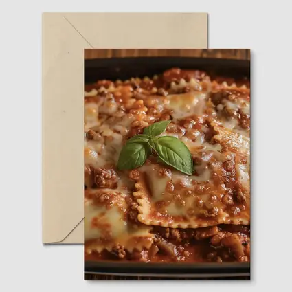 Cheesy Ravioli Bolognese Sauce Rustic Dish