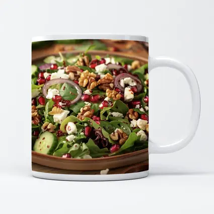Fresh Pomegranate Walnut Feta Green Salad
