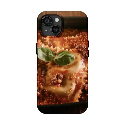 Ravioli Bolognese With Fresh Basil Garnish