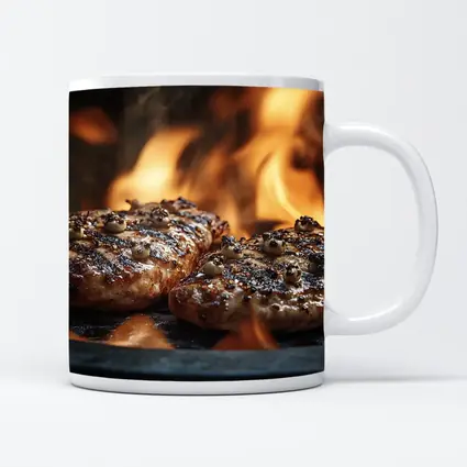 Grilled Burger Patties Over Open Flame