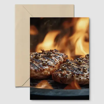 Grilled Burger Patties Over Open Flame