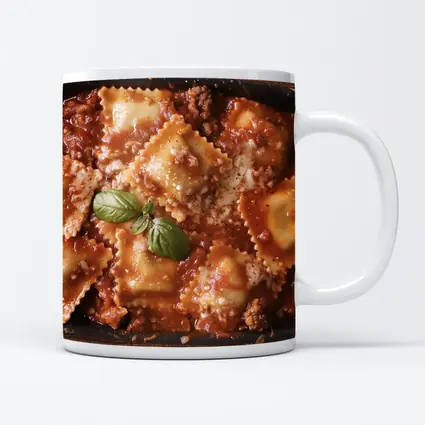 Ravioli Bolognese Baked Pasta Dish Wooden Table