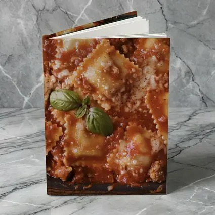 Ravioli Bolognese Baked Pasta Dish Wooden Table