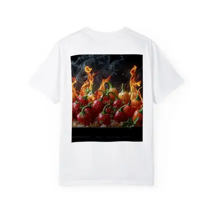 Flaming Red Peppers On Dark Background