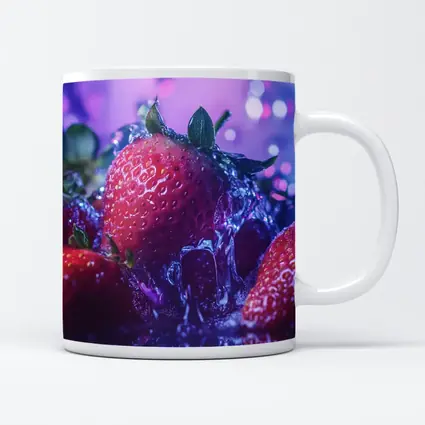 Fresh Red Strawberries Purple Bokeh Background