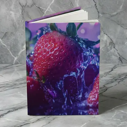Fresh Red Strawberries Purple Bokeh Background