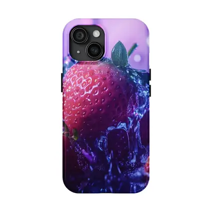 Fresh Red Strawberries Purple Bokeh Background