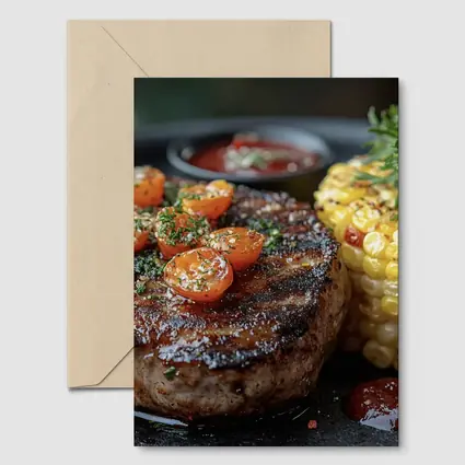 Grilled Steak With Corn And Tomatoes