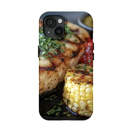 Grilled Fish Corn Tomato Salsa Dark Plate
