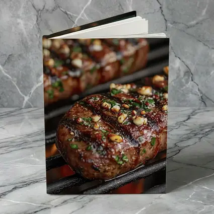 Grilled Steaks Over Open Flame Grill