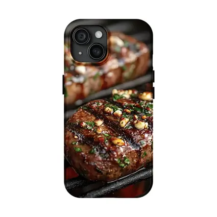 Grilled Steaks Over Open Flame Grill
