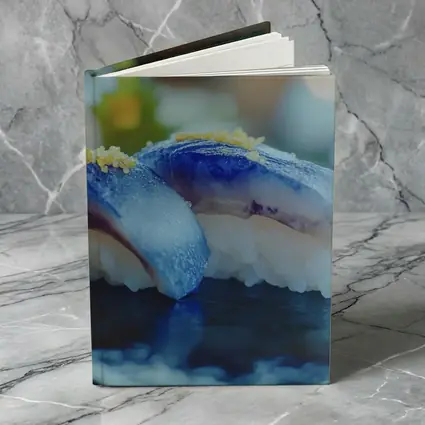 Blue Nigiri Sushi On Dark Slate