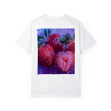 Fresh Strawberries on Blue Purple Background