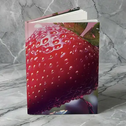 Red Strawberry Close Up Pink Bokeh Background