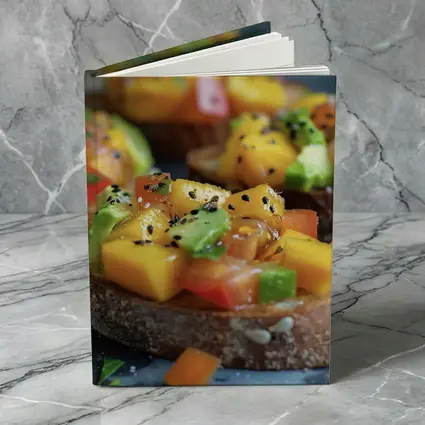 Mango Avocado Bruschetta on Rustic Board