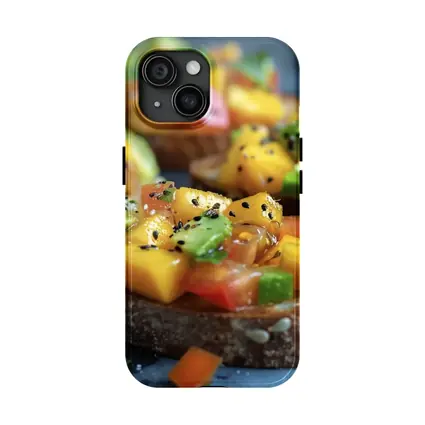 Mango Avocado Bruschetta on Rustic Board