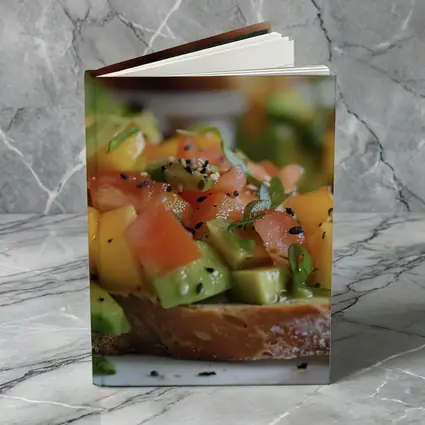 Avocado Mango Tomato Toast Close Up