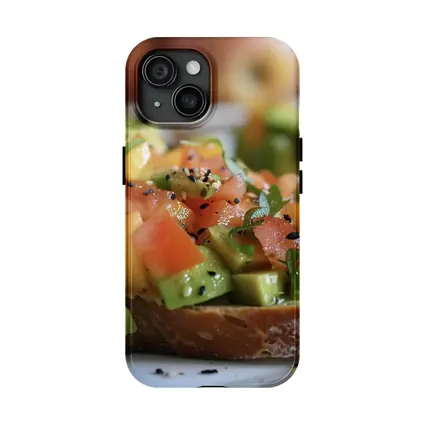 Avocado Mango Tomato Toast Close Up