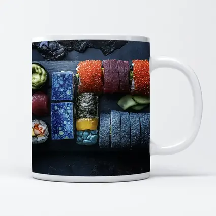 Sushi Platter Spread On Dark Slate