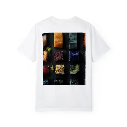 Assorted Sushi Rolls Dark Stone Background