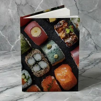 Assorted Sushi Platter Dark Stone Background