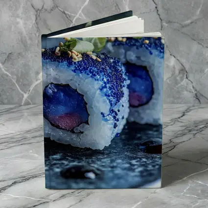 Blue Caviar Sushi Rolls Dark Stone Plate