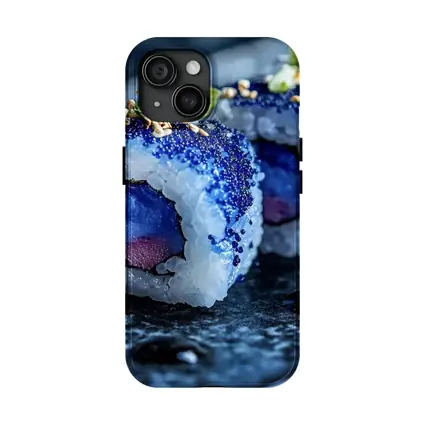 Blue Caviar Sushi Rolls Dark Stone Plate
