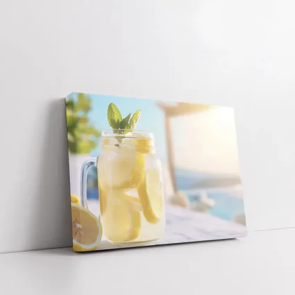 Lemonade Mason Jar Poolside Summer Scene