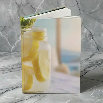 Lemonade Mason Jar Poolside Summer Scene