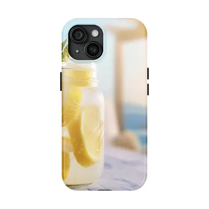 Lemonade Mason Jar Poolside Summer Scene