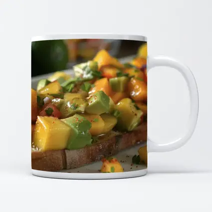 Mango Avocado Salsa Toast Close Up