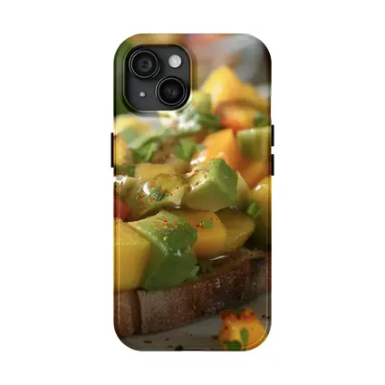Mango Avocado Salsa Toast Close Up