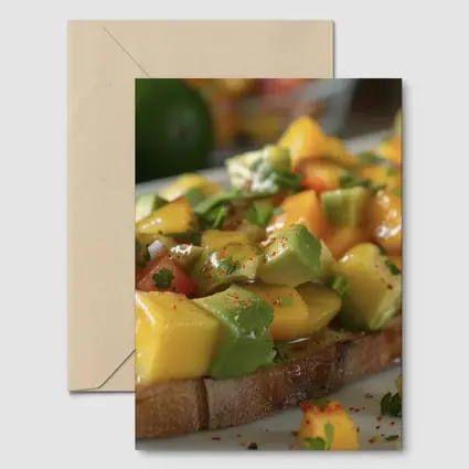 Mango Avocado Salsa Toast Close Up