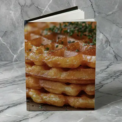 Golden Crispy Waffles Stack Herb Topped