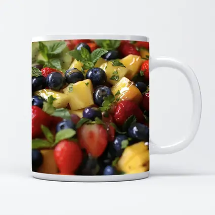 Fresh Fruit Salad Bowl With Mint