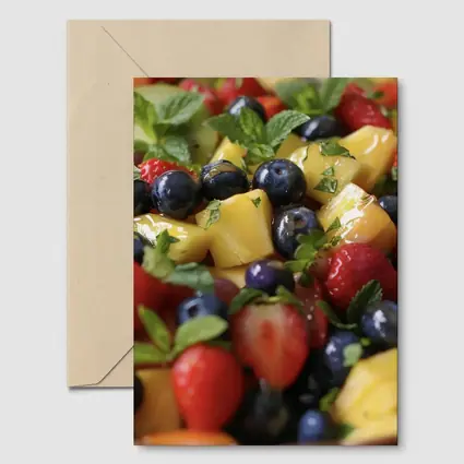 Fresh Fruit Salad Bowl With Mint