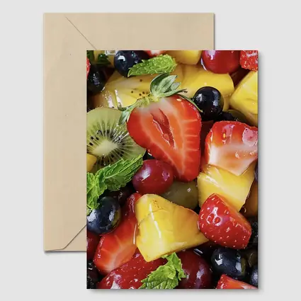 Fresh Fruit Salad Strawberries Blueberries Mango Kiwi